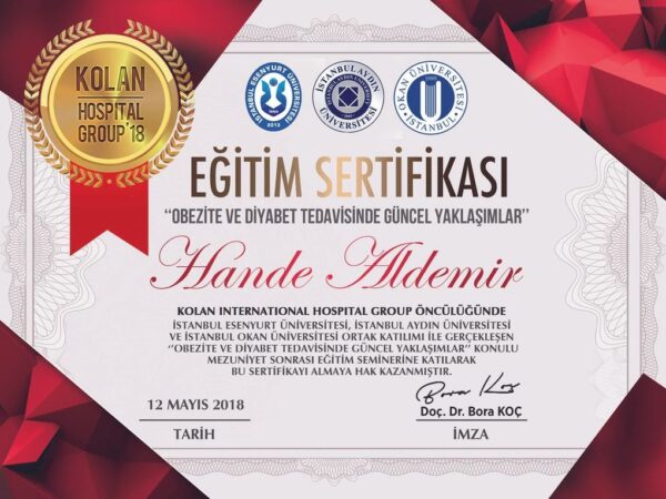 Kolan Hospital Gruup Eğitim Sertifikası